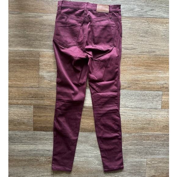 Madewell Burgundy 10 in. High Rise Skinny Jeans Size 25‎ - Picture 3 of 6